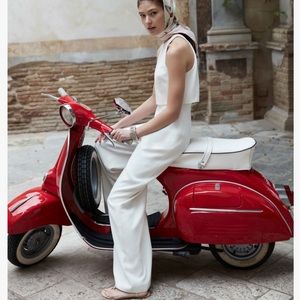 Jill Stuart x BHLDN Gabby 4 Ivory Crepe Jumpsuit